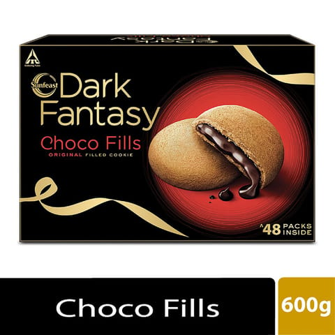 Sunfeast Dark Fantasy Choco Fills, 600g, Original Filled Cookies with Choco Creme