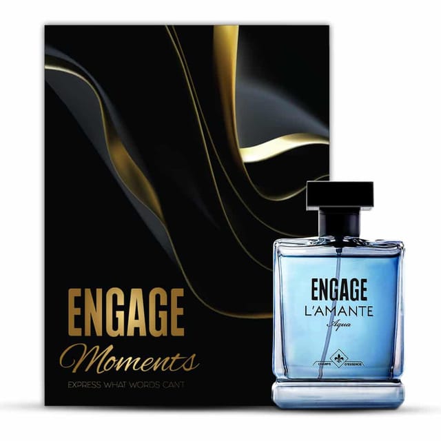 Engage L'Amante Moments Perfume Gift Box For Men, Aqua And Fresh, Perfect For Gifting, Long Lasting And Premium, 100 Ml