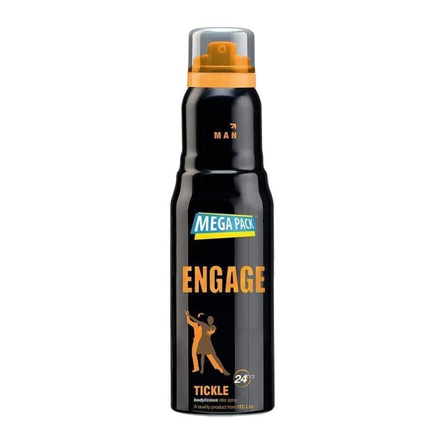 Engage Tickle Deodorant For Men, 220Ml, Citrus & Spicy, Skin Friendly