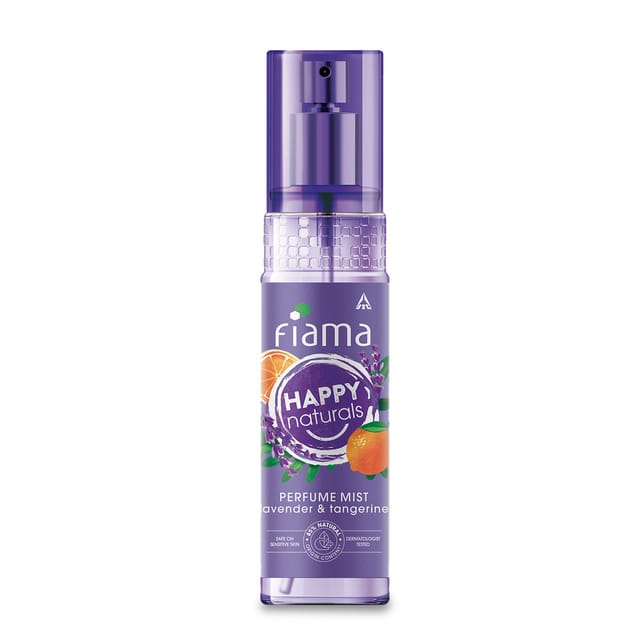 Fiama Happy Naturals Perfume Mists, Lavender & Tangerine With Floral And Citrusy Notes, 85% Natural Origin Content, Skin Friendly Ph, Long Lasting Fragrance, 120Ml Bottle