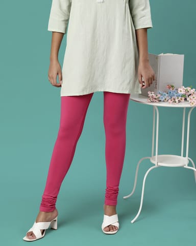 Women Cotton Churidar Legging - Mystic Pink