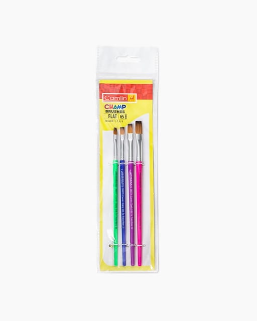Camel 
Champ 
Brushes 
Assorted 
pack 
of 
4 
brushes, 
Flat 
- 
Series 
65
