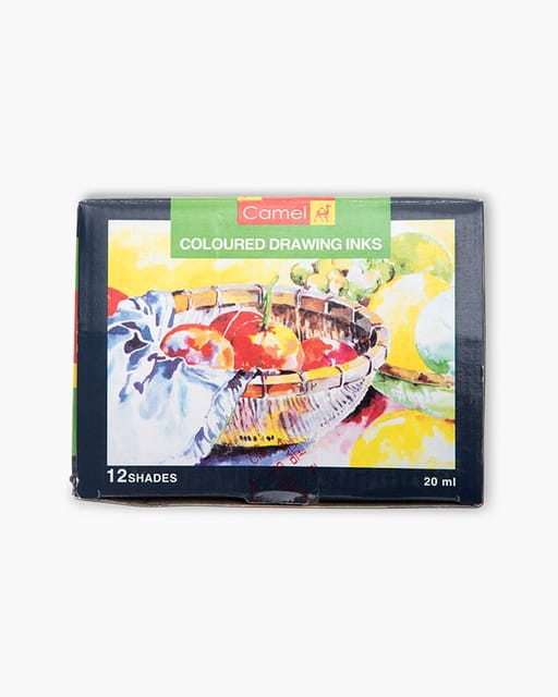 Camel Coloured Drawing Inks Assorted Pack Of 12 Shades In 20 Ml