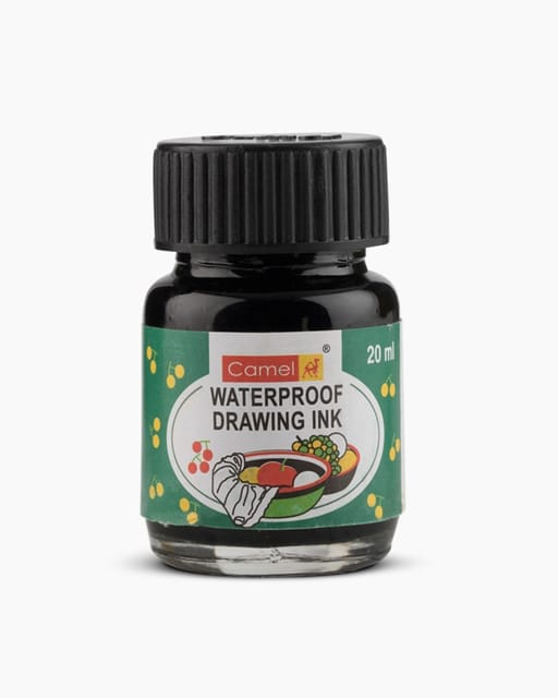 Camel Coloured Drawing Inks Individual Bottle Of Dark Green In 20 Ml