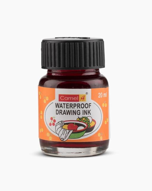 Camel Coloured Drawing Inks Individual Bottle Of Orange In 20 Ml