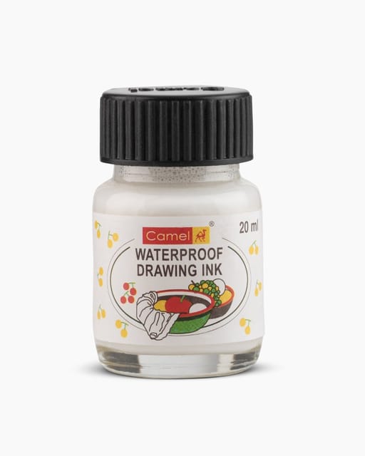 Camel Coloured Drawing Inks Individual Bottle Of White In 20 Ml