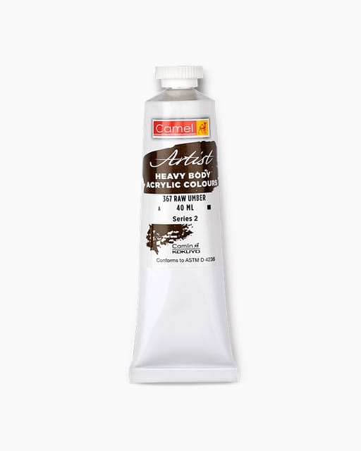 Camel Artist Heavy Body Acrylic Colours
Individual Tube Of Raw Umber In 40 Ml