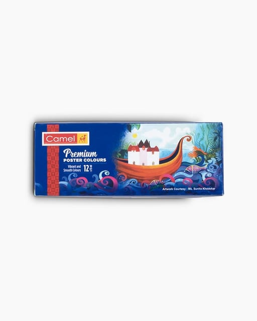Camel 
Premium 
Poster 
Colours 
Assorted 
Pack 
Of 
12 
Shades 
In 
15 
Ml