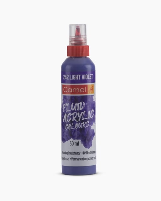 Camel Fluid Acrylic Colours Individual bottle of Light Violet in 50 ml