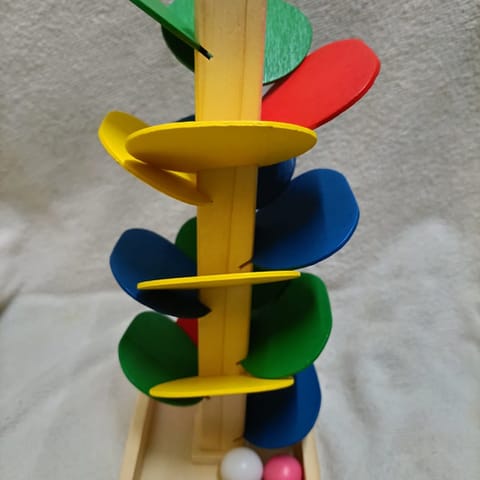 Wooden Toys For Children Colorful Building Blocks Tree Ball Run Track