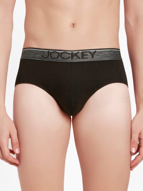 Jockey Men's Super Combed Cotton Solid Brief with Ultrasoft Waistband - Brown