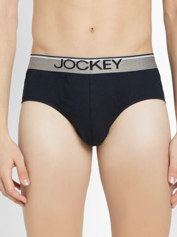Jockey Men's Super Combed Cotton Solid Brief with Ultrasoft Waistband - Deep Navy