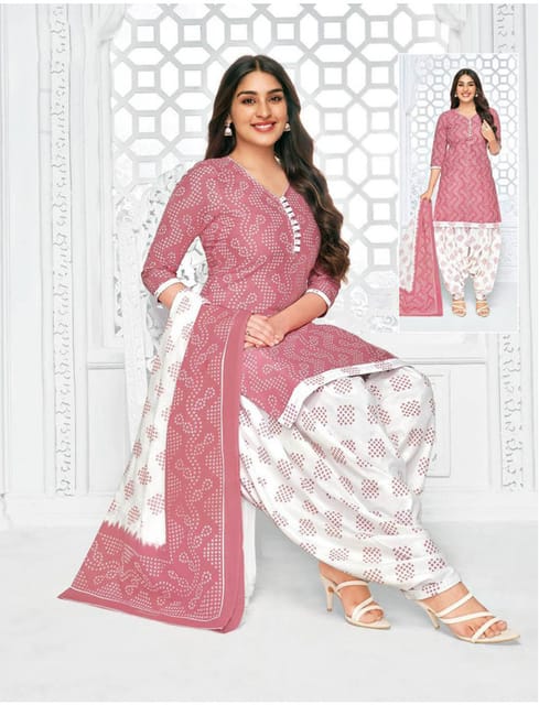 Pranjul 100% Cotton Printed Patiyala Ready Made Stitched Salwar Suits