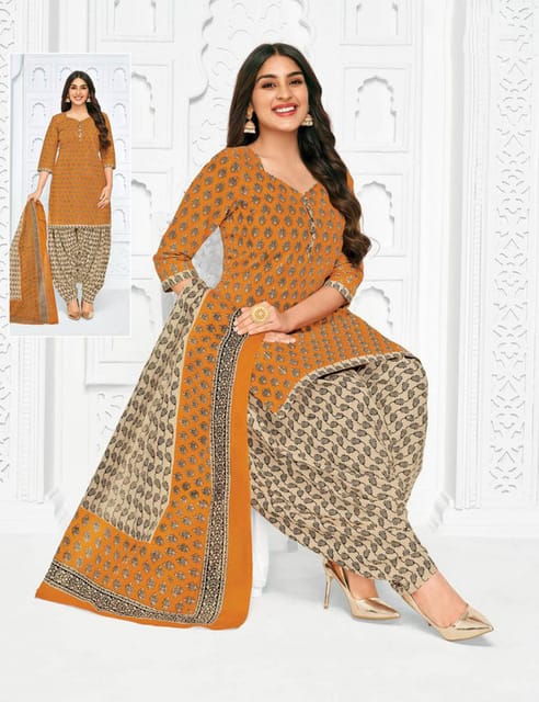 Pranjul 100% Cotton Printed Patiyala Ready Made Stitched Salwar Suits
