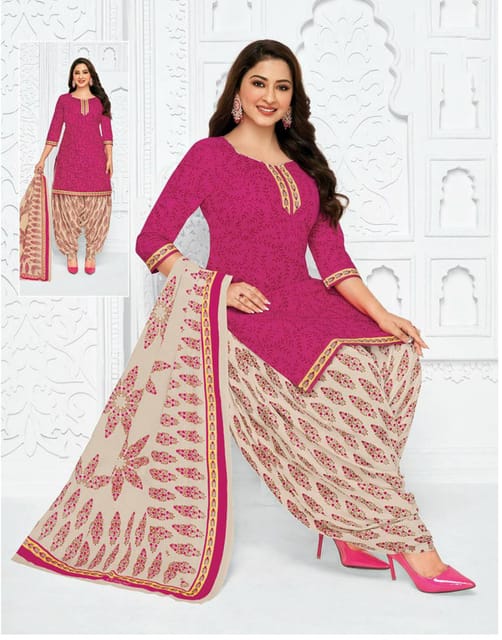 Pranjul 100% Cotton Printed Patiyala Ready Made Stitched Salwar Suits