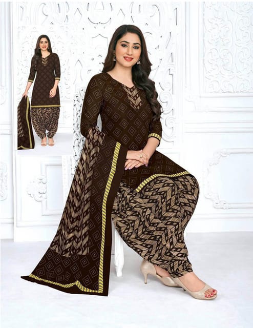 Pranjul 100% Cotton Printed Patiyala Ready Made Stitched Salwar Suits