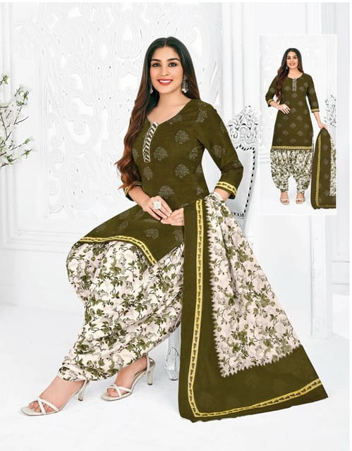 Pranjul 100% Cotton Printed Patiyala Ready Made Stitched Salwar Suits