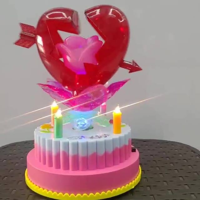 Rotating Heart in Birthday Cake Electronic Toy