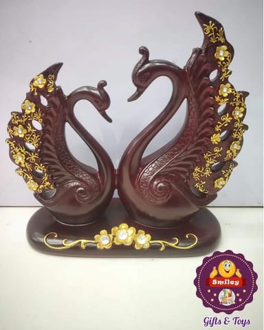 Twin Couple Swan Ceramic Showpiece