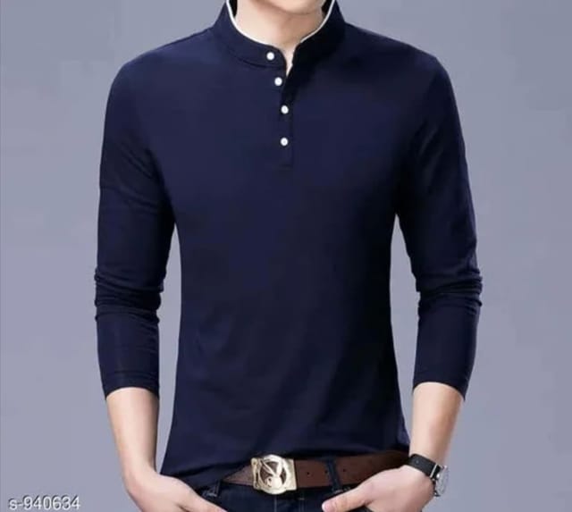 Navy Blue Mandarin Tees T shirt