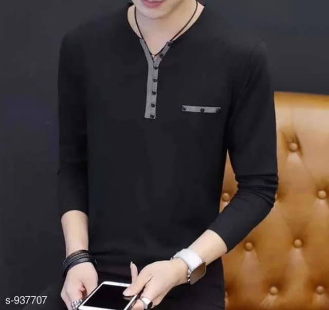 Black Snap Button T shirt