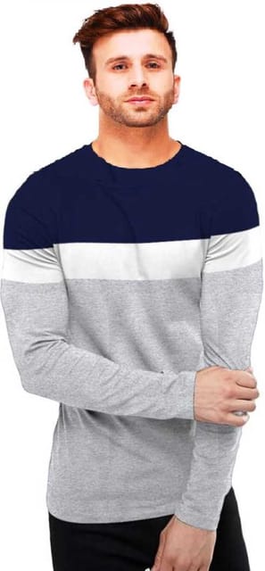 Colour Mens Multi Colour Round Neck Full Sleeve T Shirts
