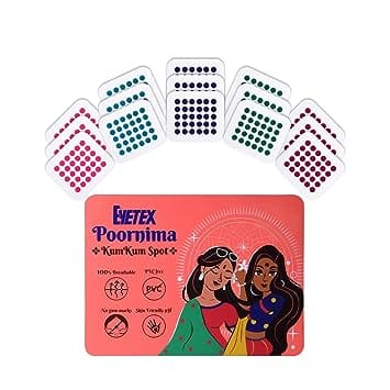 Eyetex Poornima Colour Spot (P5-05 Mm, Set 1) (Candy, Indigo,Mint,Rose,Sea)