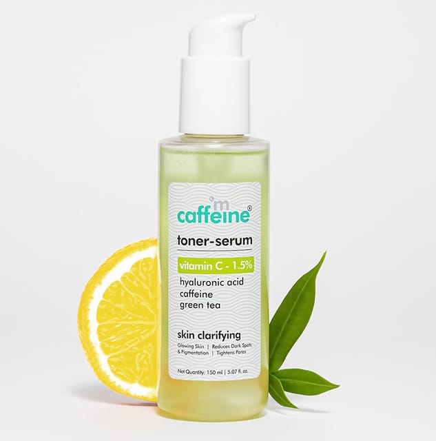 1.5% Vitamin C 2in1 Toner-Serum with Green Tea for Glowing Skin - Reduces Dark Spots - 150 ml
