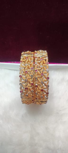 Alloy Beads Gold-plated Bangle Set