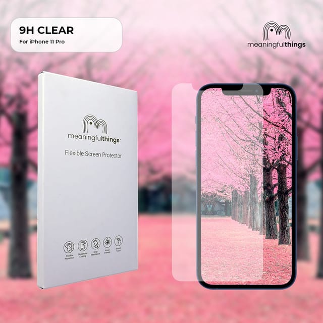 MEANINGFULTHINGS Washable & Reusable 9H Clear Screen Protector For Apple iPhone 11 Pro