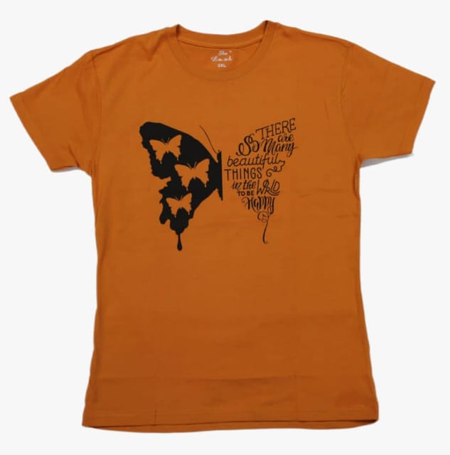 Butterfly Printed Tshirt For Women And Girls