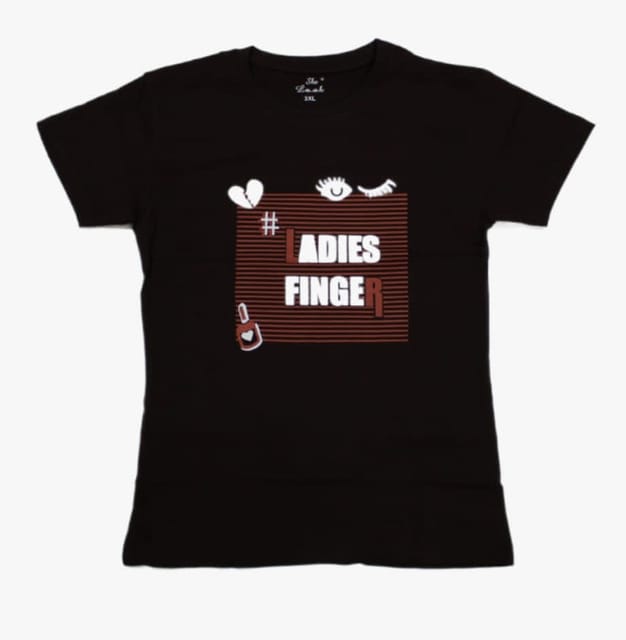 Ladies Finger Printed Tshirt For Women And Girls