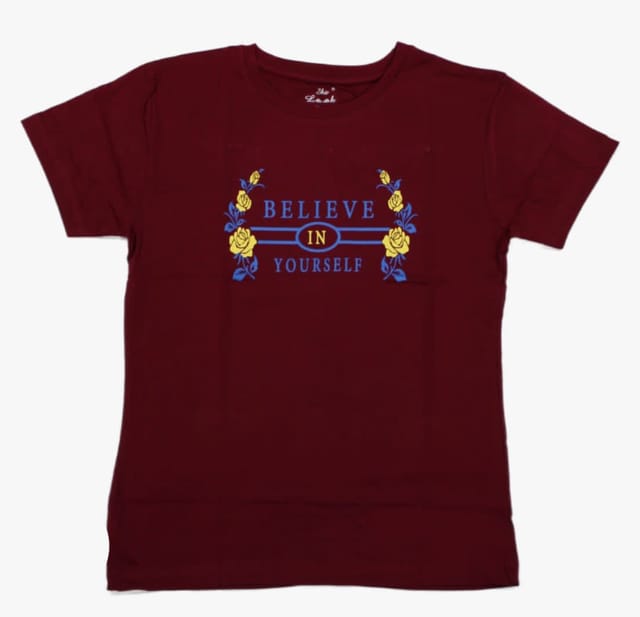 Belive Yourself Printed Tshirt For Women And Girls