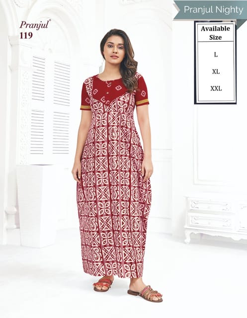 Pranjul Pure Cotton Nighties For Women
