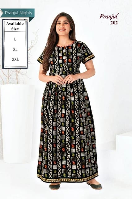 Pranjul Pure Cotton Nighties For Women