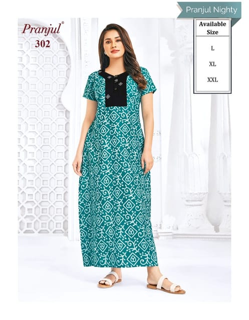 Pranjul Pure Cotton Nighties For Women