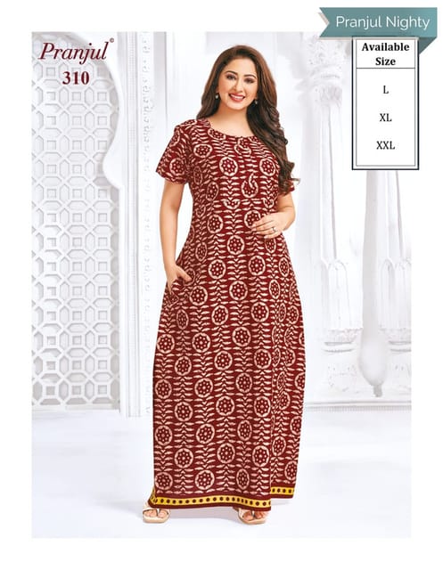 Pranjul Pure Cotton Nighties For Women
