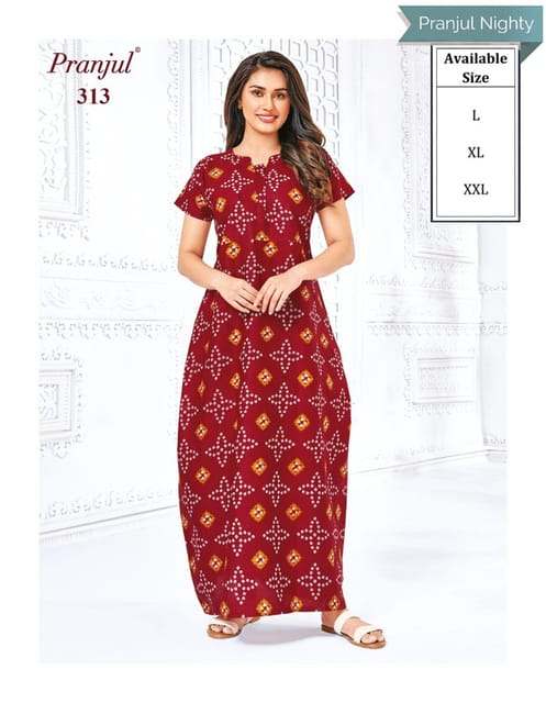 Pranjul Pure Cotton Nighties For Women