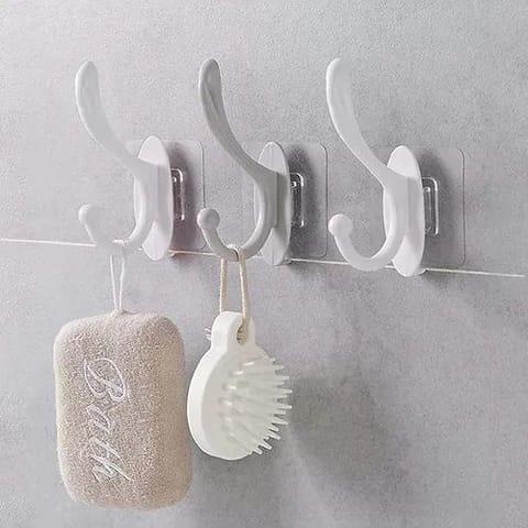 4687 Self Adhesive Plastic Wall Hook For Home (Multi Color)Fi