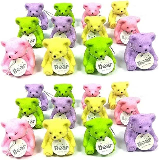 Ddb106 Bear Eraser With Sharpner Multicolour, (Single Piece)