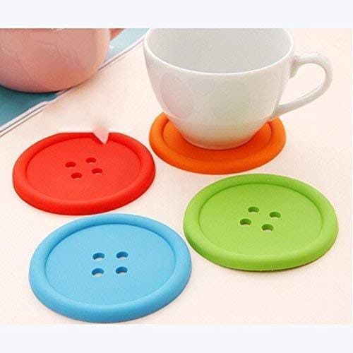 [Pack Of 5] Button Coasters Coffee Mat Pads Place Mat Holder Tea Cup Cushion
