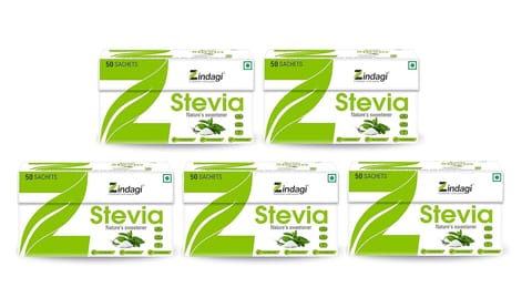 Zindagi Stevia Sugarfree Powder|Stevia Extract| Keto Friendly |Vegan Friendly|50 gm|Pack of 5