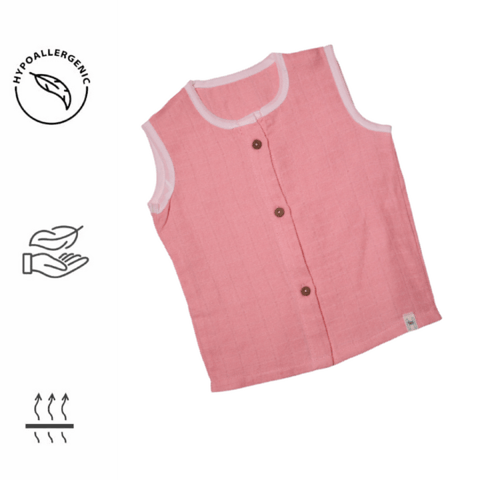 Cotton Pink jabla Newborn Dresses - Premium Quality - Muslin Fabric