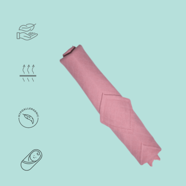 Swaddle Wrap For Newborn Babies Muslin Pink Herbal Dyed