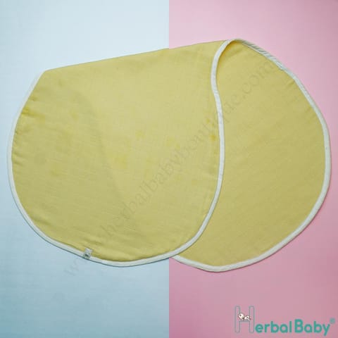 Organic Cotton Muslin Burp Cloth with Natural Herbal Dyed Yellow color