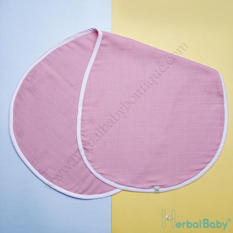 Organic Cotton Muslin Burp Cloth with Natural Herbal Dyed Pink color