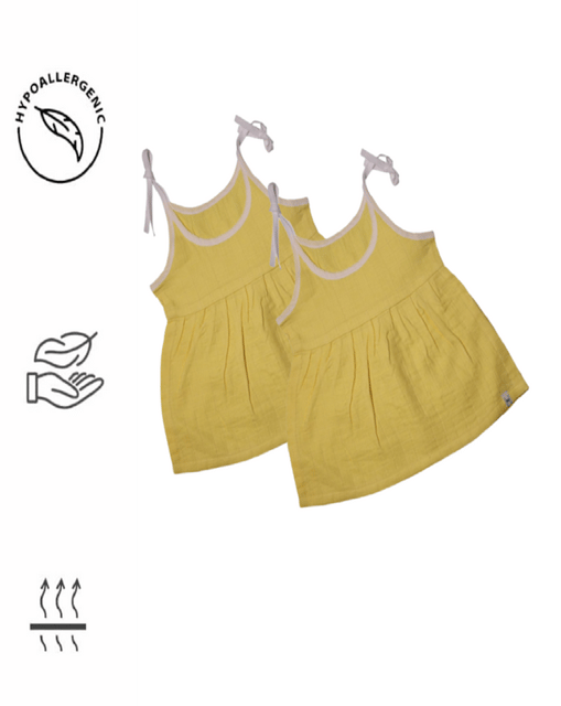New Born Baby Frock Yellow Color Organic Herbally Dyed
