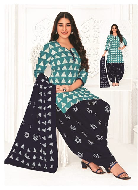 Pranjul 100% Cotton Printed Patiyala Ready Made Stitched Salwar Suits