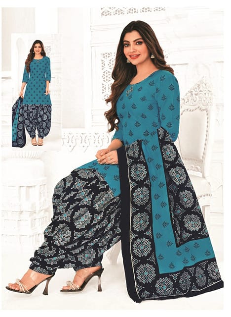 Pranjul 100% Cotton Printed Patiyala Ready Made Stitched Salwar Suits