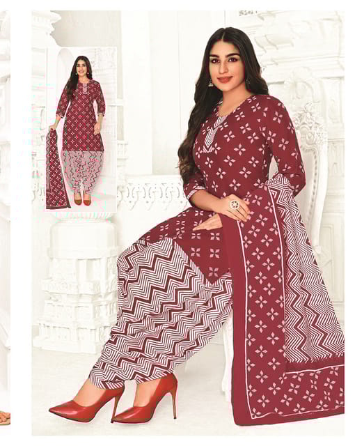 Pranjul 100% Cotton Printed Patiyala Ready Made Stitched Salwar Suits
